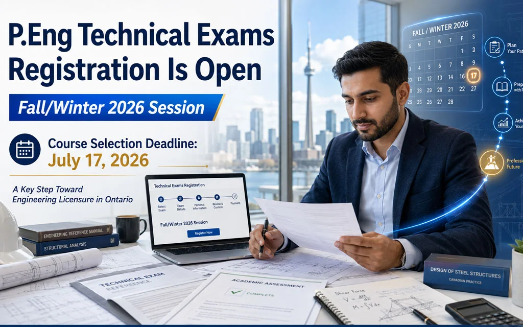 Registration for P.Eng Technical Exams Opens for Fall/Winter 2026